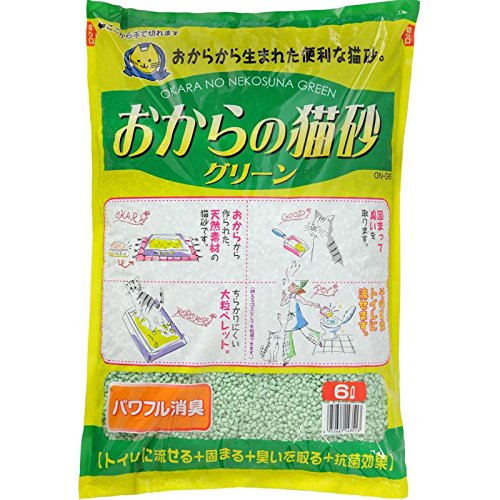 [2点セット] おからの猫砂グリーン 6L