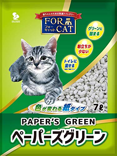 新東北化学工業 猫砂 ペーパーズグリーン 7L×6個 (ケース販売)