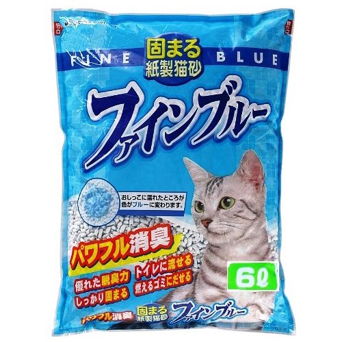 常陸化工 FineCat 固まる紙製猫砂 ファインブルー 6L 7袋入 [ケース品]